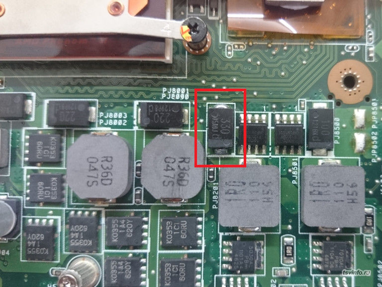 Танталовый конденстатор на плате K52DR REV. 3.1
